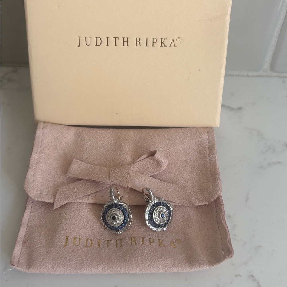 Judith Ripka blue and white sapphire Earrings